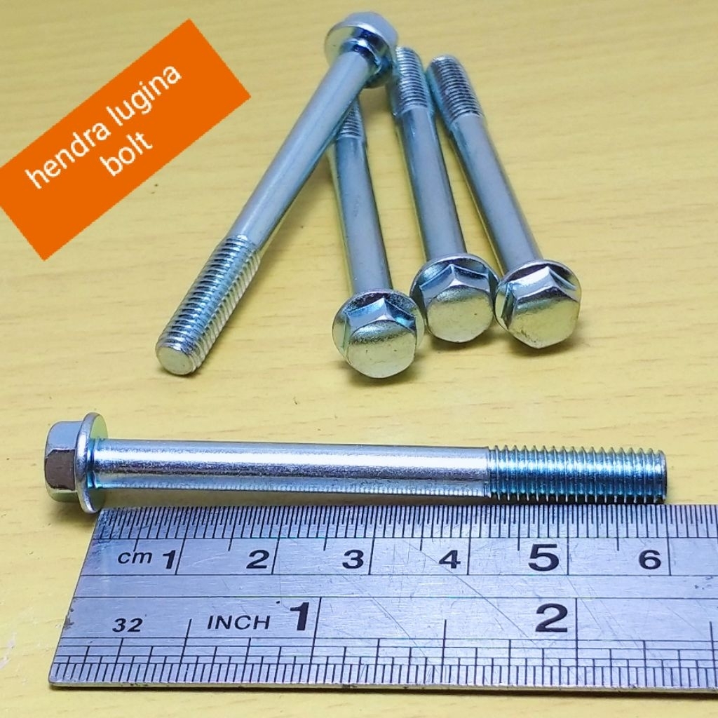 MESIN Flange bolt m6x60 pitch 1.0 bolt block cvt engine block กุญแจรถจักรยานยนต์ 8 universal