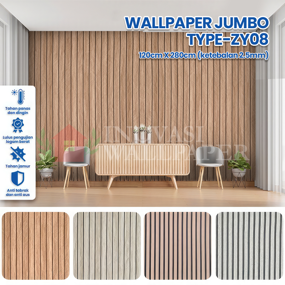 สติ๊กเกอร์โฟม วอลล์เปเปอร์แผงผนังผนังผนัง PVC Anti-termite และกันน้ํา WPC Aesthetic Wall Motif ไม้ 3