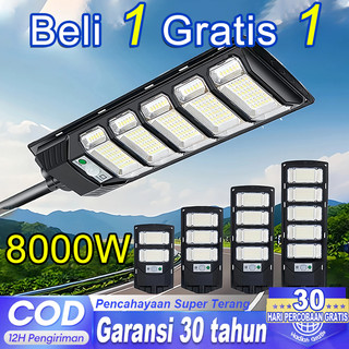 [Garansi 30 tahun] Lampu Jalan Tenaga Surya LED 8000W tenaga matahari IP67 tahan air luar ruangan 0 Biaya listrik Lampu Jalan Sensor smart sensor Tahan Panas dan Tahan Dingin kendali jarak jauh