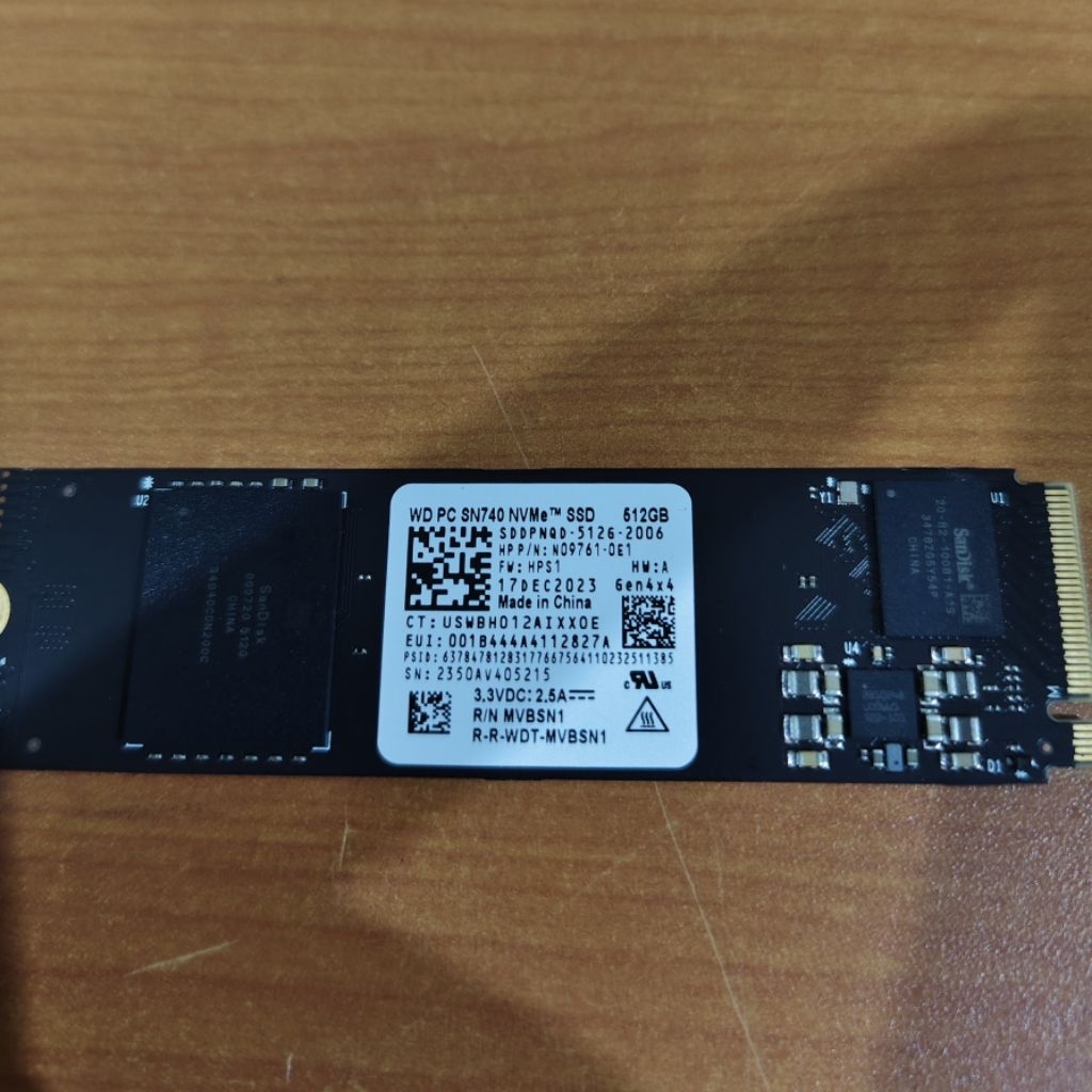 SSD NVME 512GB WD SN740 SN810 มือสองเหมือนใหม่