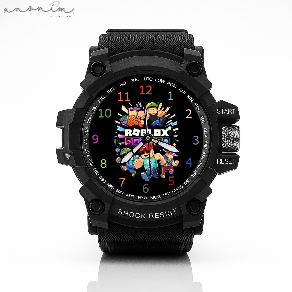 Roblox นาฬิกาตัวละครสําหรับเล่นเกมสําหรับเด็กผู้ชายแบบอะนาล็อกสปอร์ต