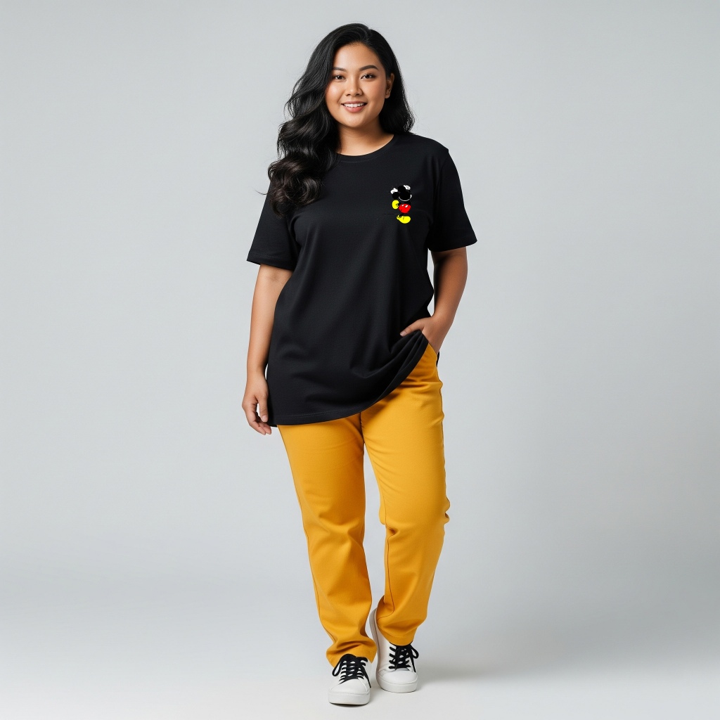 เสื้อยืดผู้หญิง Overisze Mickey Pocket 7XL 6XL 5XL 4XL 3XL 2XL XXL XL