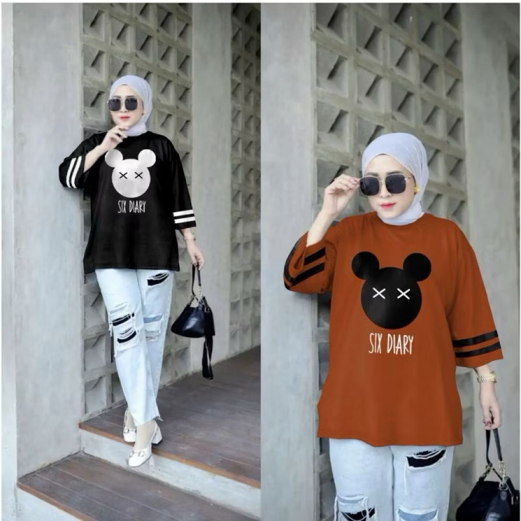 OVERSIZE BASIC SIX DIARY TOP TOP เสื้อยืดผู้หญิง