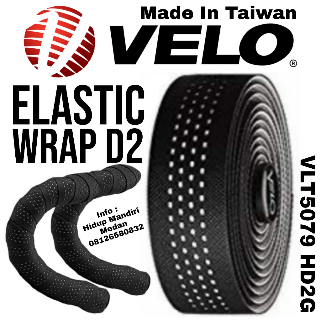 Bar Tape Velo Elastic Wrap D2 Black Dot White VLT5079 HD2G Black Dot White bartape VLT 5079