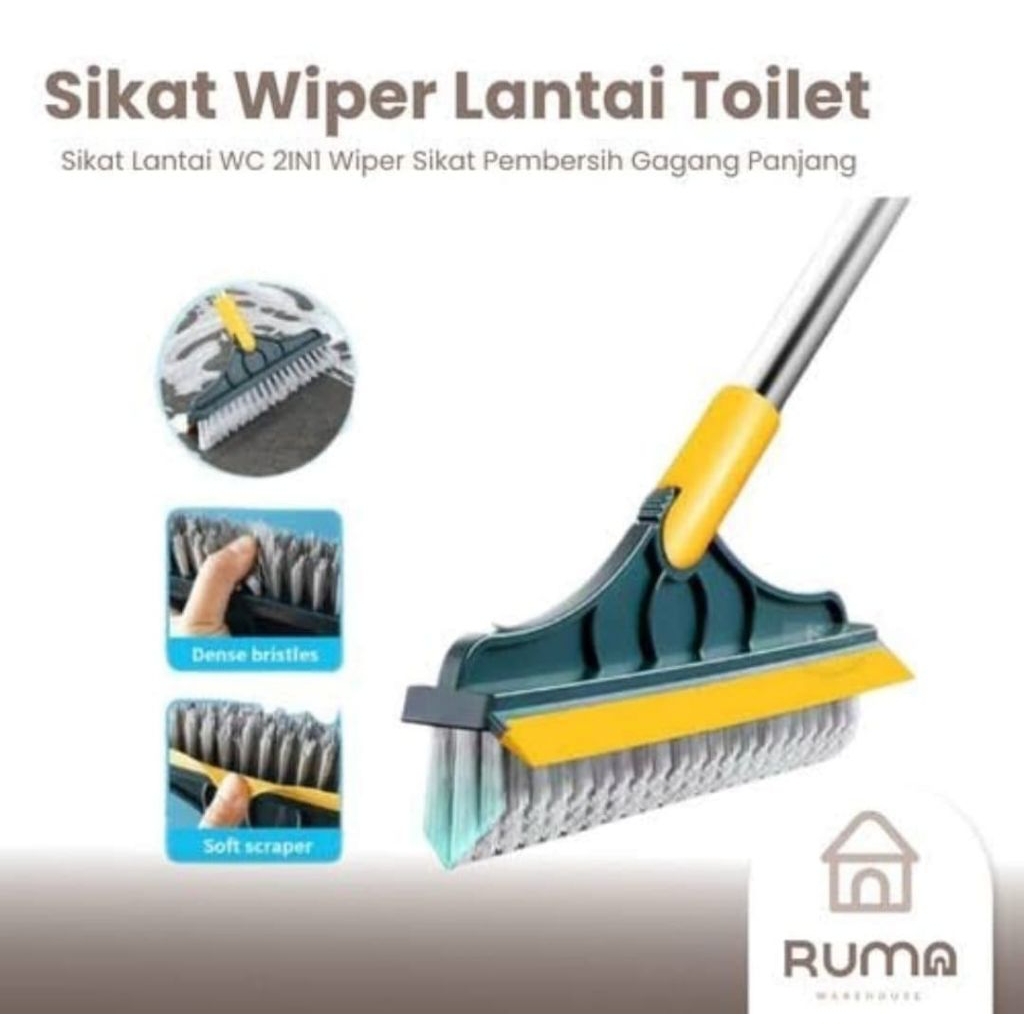 READY V SHAPER BRUSH BROOM 2 IN 1 BRUSH BROOM TOILET WC BATHROOM