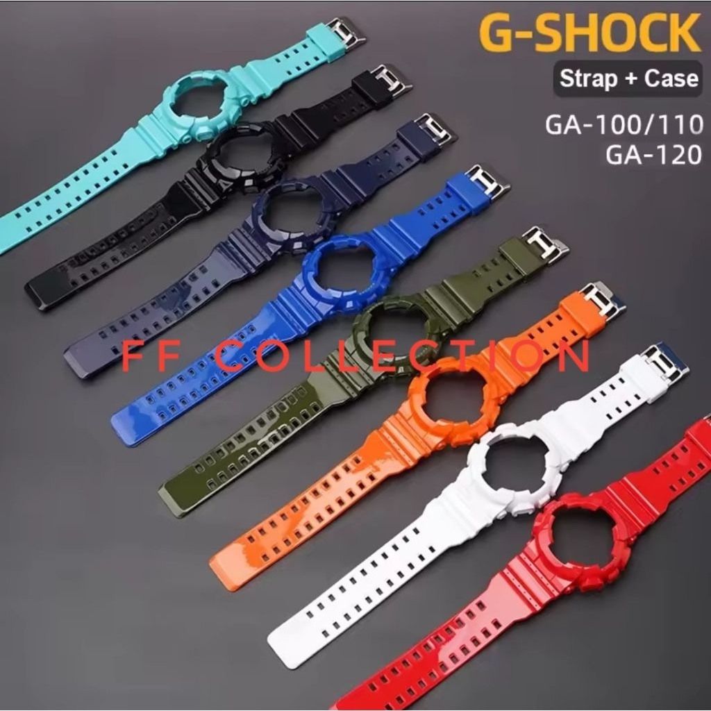 RUBBER BAND BEZEL STRAP GLOSSY CASE GA100 GA110 GD100 GD120 GAX100