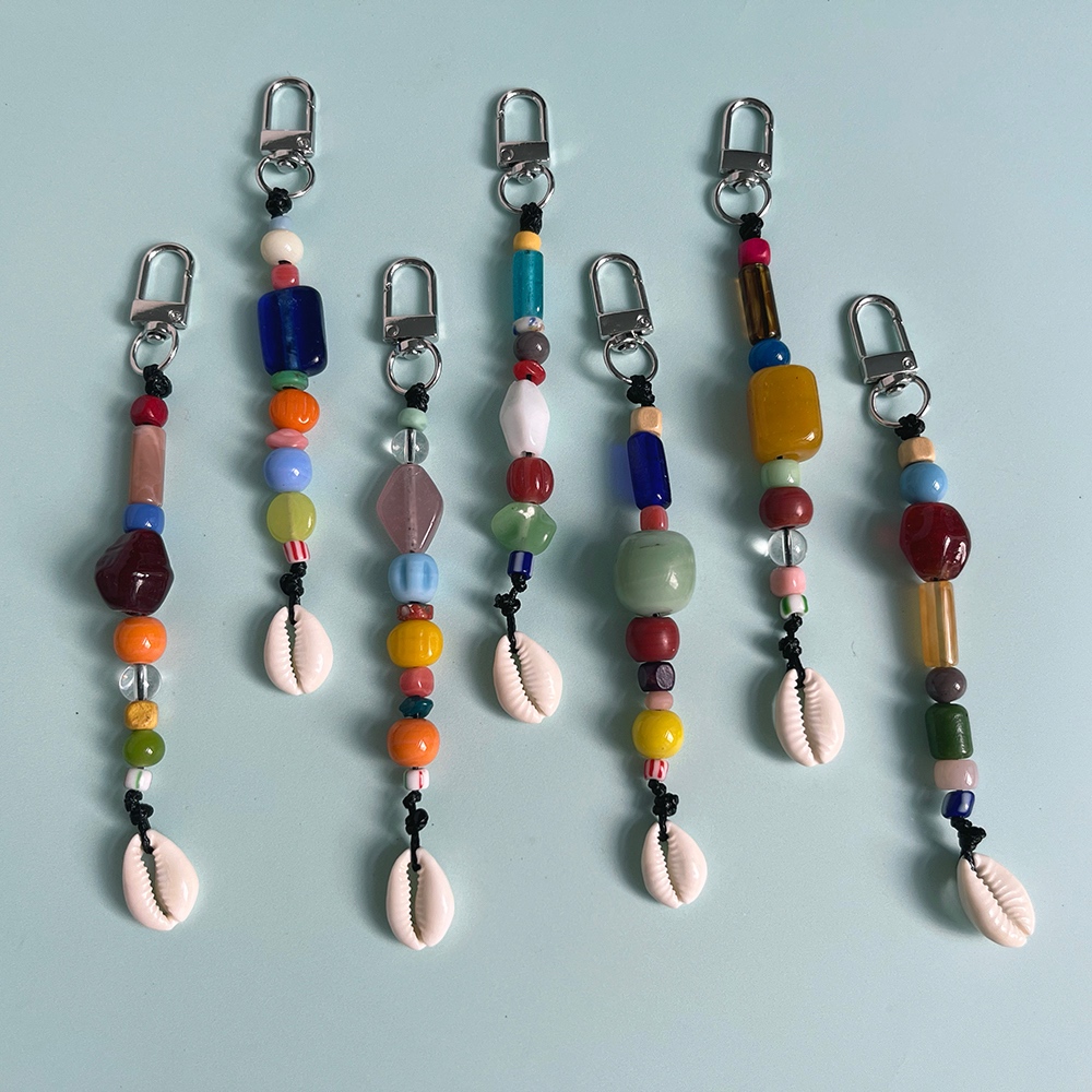 ลูกปัดแก้ว & Shell Bag Charms / Key Rings