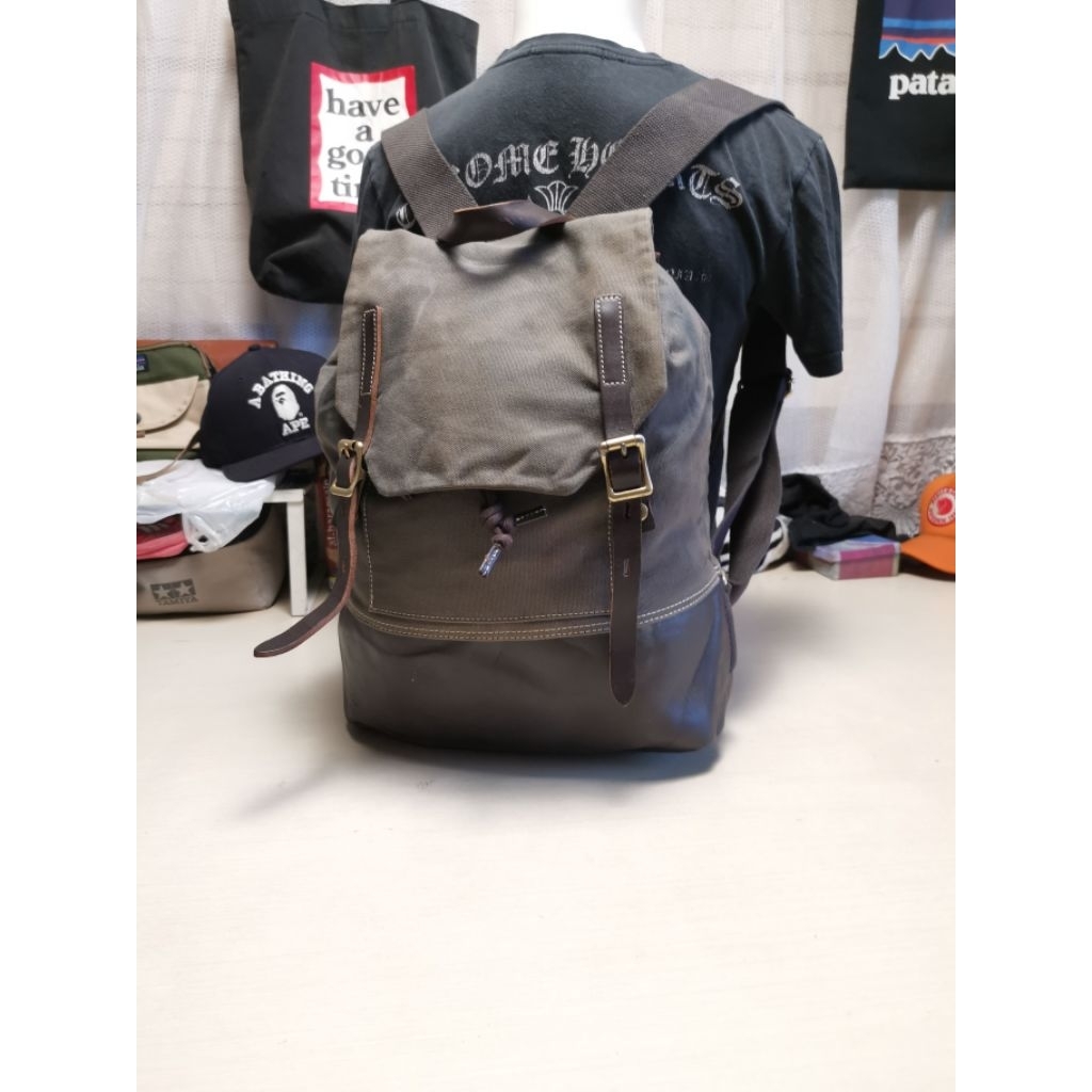 กระเป๋าเป้หนังแคนวาสผสม Manequin คล้าย Filson