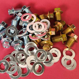 [ Satuan ] 1 Set Baut Tap Oli Honda | Yamaha + Ring Aluminium M12