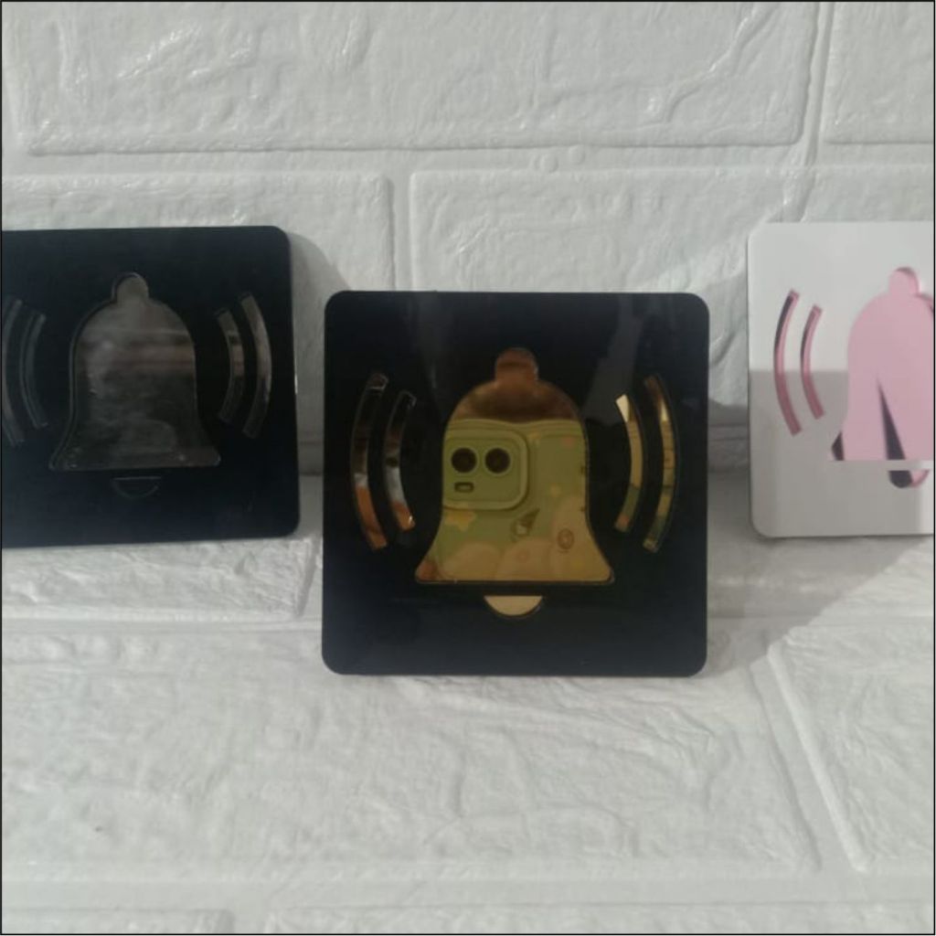 SIGN PRESS BELL 2 LAYER MIRROR NOT A STICKER 4MM THICKNESS