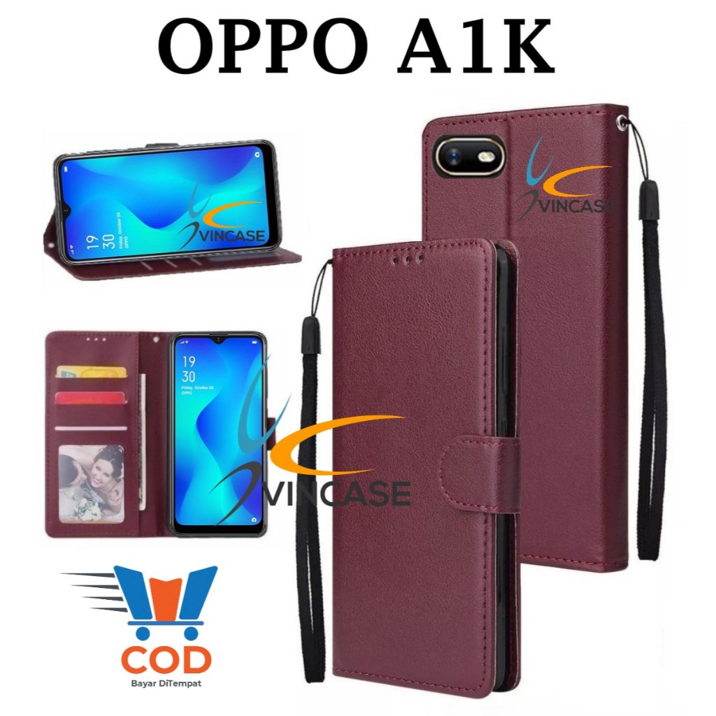 OPPO A1K FLIP LEATHER CASE PREMIUM - FLIP WALLET CASE LEATHER สําหรับ OPPO A1K - WALLET CASE | FLIP 