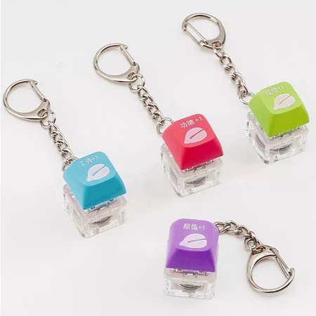 GANTUNGAN Keycaps พวงกุญแจน่ารักคีย์บอร์ดพวงกุญแจ Fidget ASMR Mini Digital Mechanical พวงกุญแจ