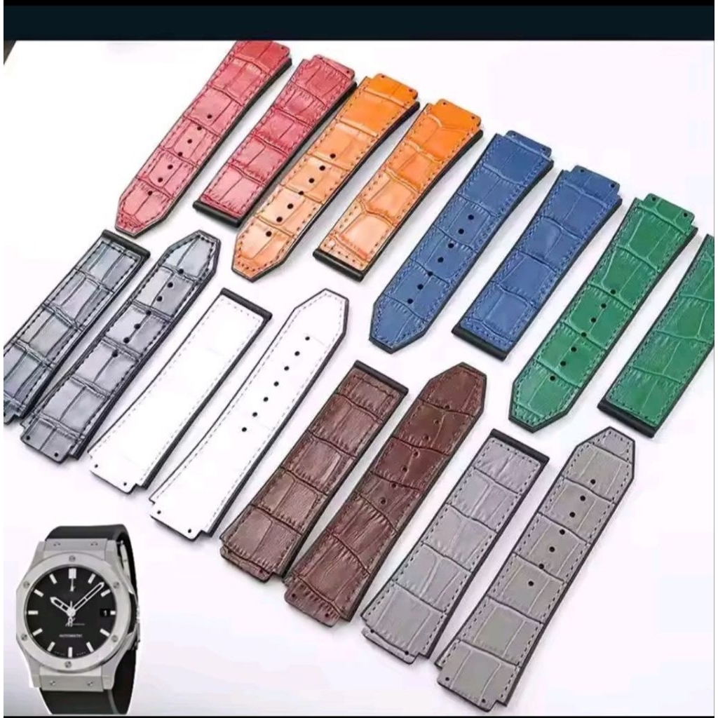 สายนาฬิกาหนังลายจระเข้ hublot สําหรับนาฬิกา hublot