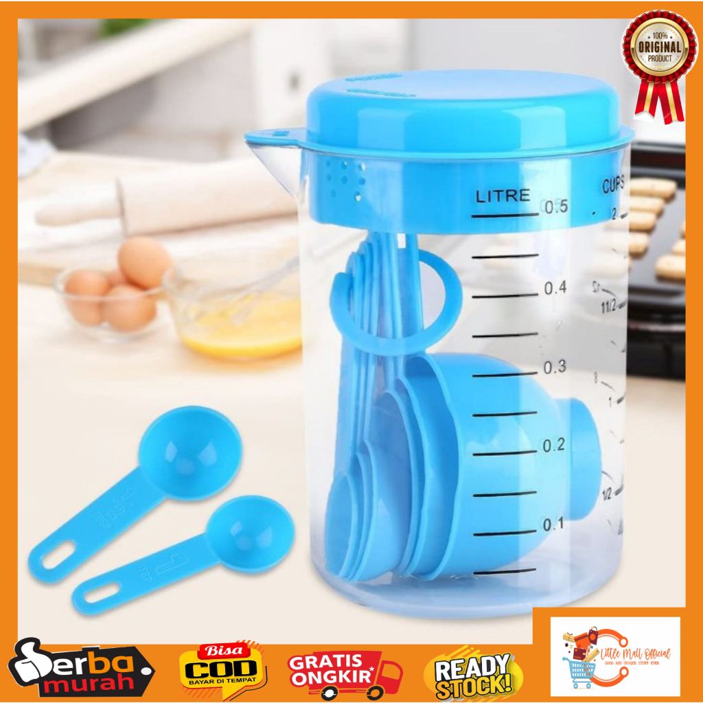 Little Mall MEASURING SPOON SET 500ML MEASURING CUPS 7PCS MEASURING SPOONS PLUS MEASURING CUPS 7IN1 