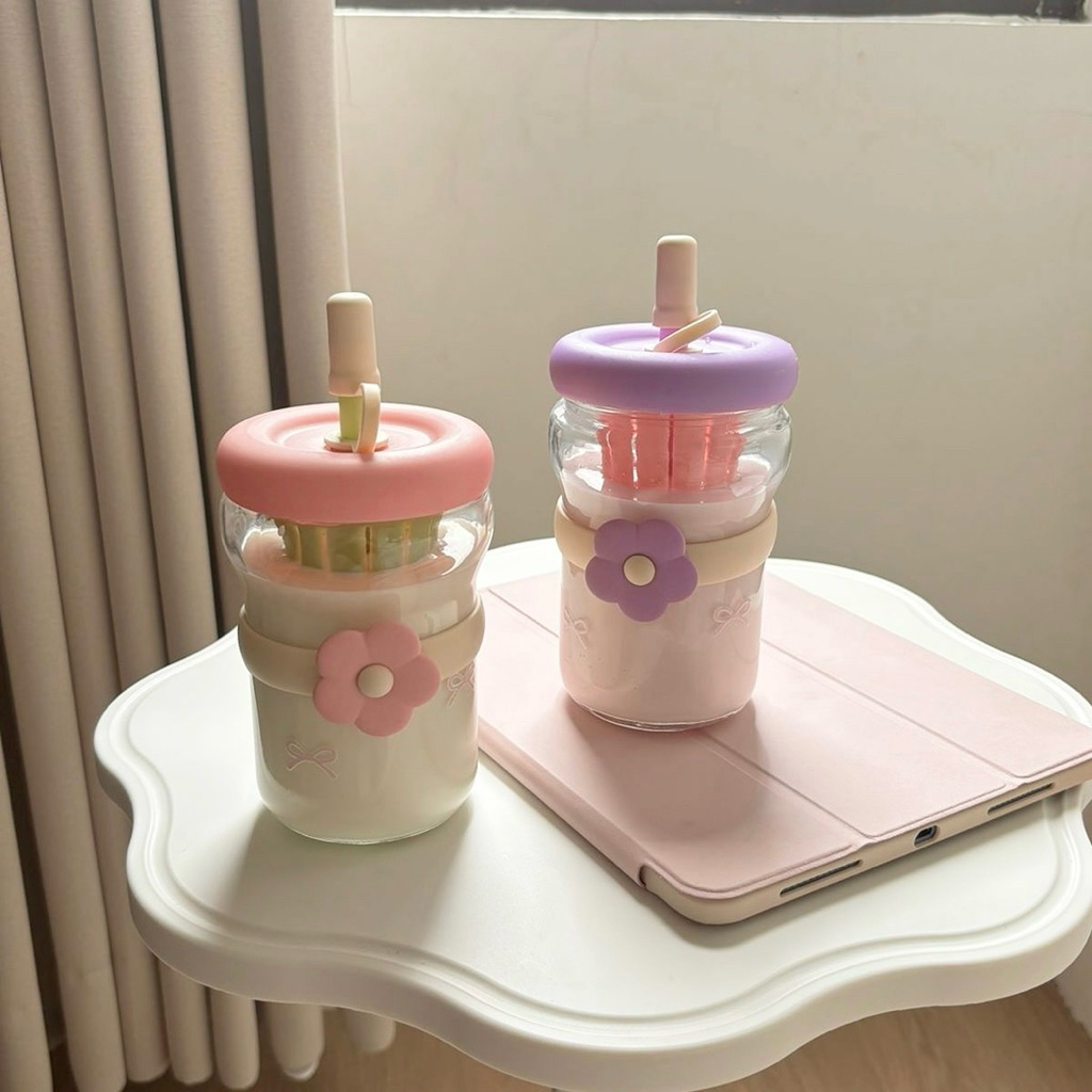Mocorie - Pivoine coquette Tumbler / coquette Ribbon Mini Tumbler / Mini coquette Ribbon Drinking Bo