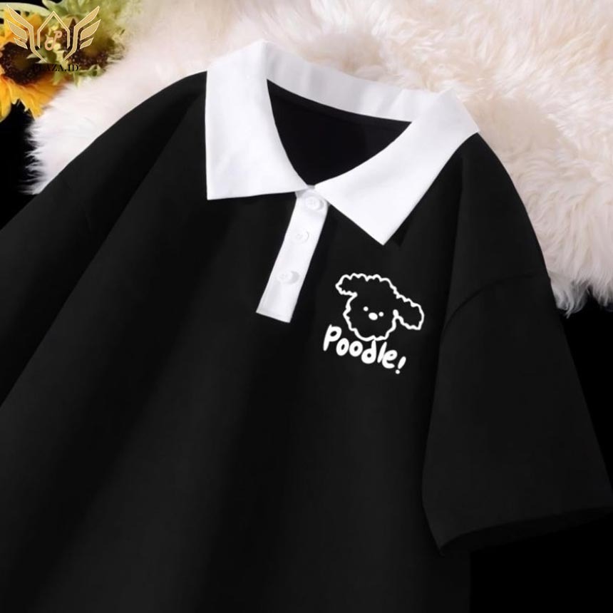 เสื้อโปโลขนาดใหญ่ (M - 6XL) Jumbo POODLE CUTE Simple Polo Shirt Unisex ML XL XXL 3XL 4XL 5XL 6L Kore