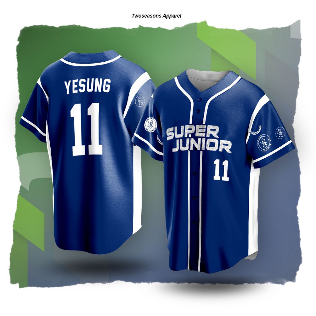 เจอร์ซีย์เบสบอล YESUNG Super Junior Super Show 10 สไตล์คลาสสิก พิมพ์ลายเต็มตัว