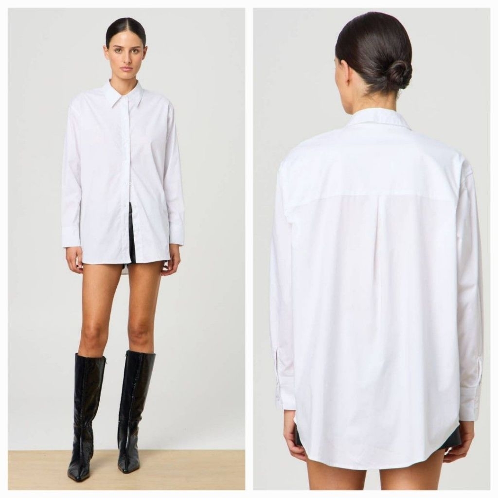 KATUN KEMEJA GLASSONS เสื้อเชิ้ตผ้าฝ้ายป๊อปลินขนาดใหญ่