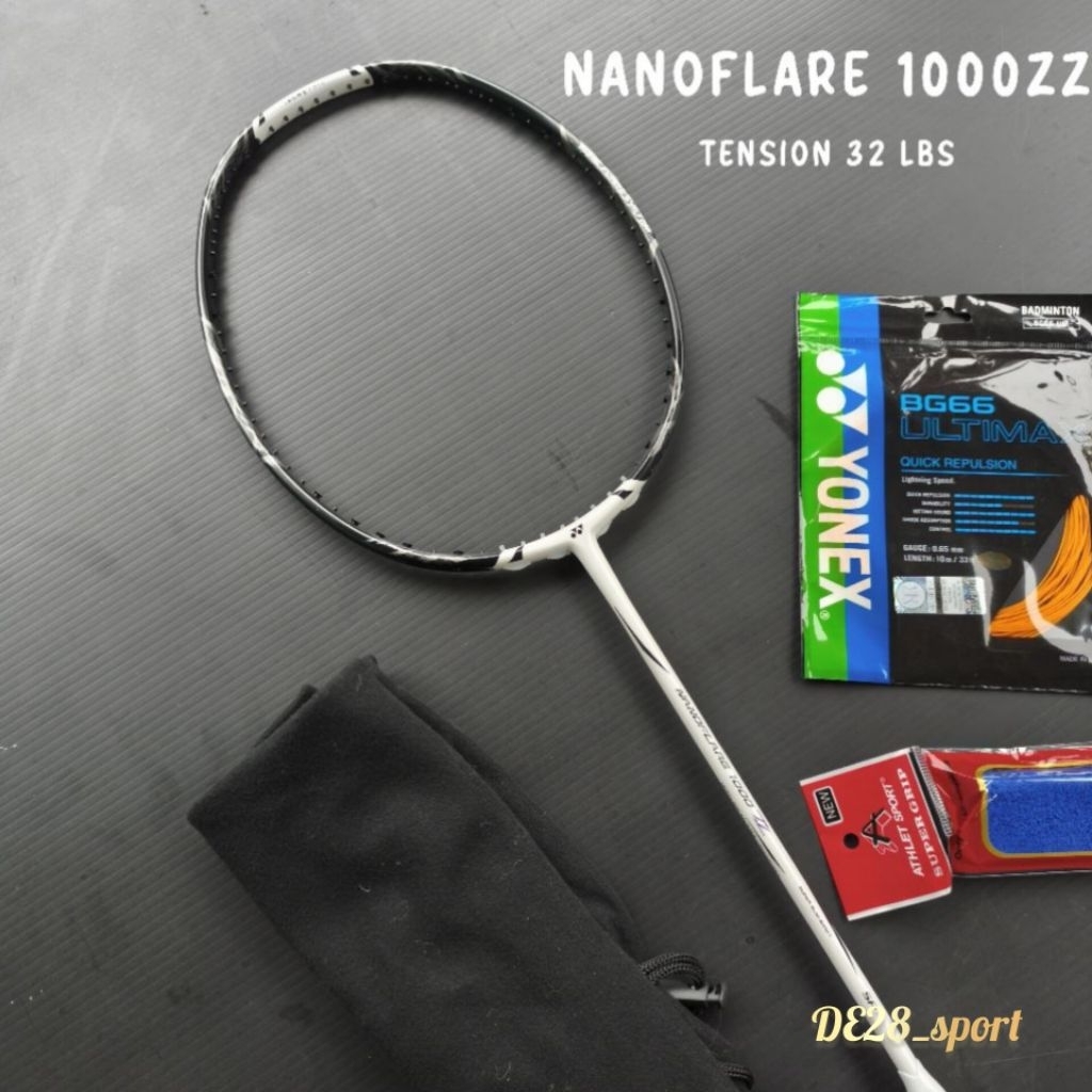YONEX NANOFLARE 1000 ZZ TENSION ORIGINAL BADMINTON CKET COMPLETE พร้อมกระเป๋าและ GRIF