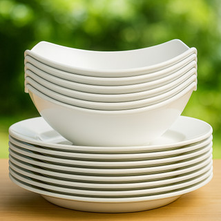 12 PCS PIRING MANGKOK LENGKUNG SEMI MELAMIN MELAMINE MIE SOTO RAMEN BAKSO JEPANG SET