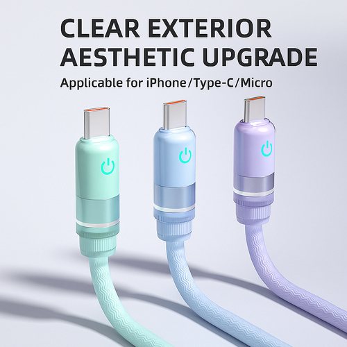 66W USB Magnetic Fast Charging Data Cable Fast Transfer Charger สําหรับ Android iPhone Type C