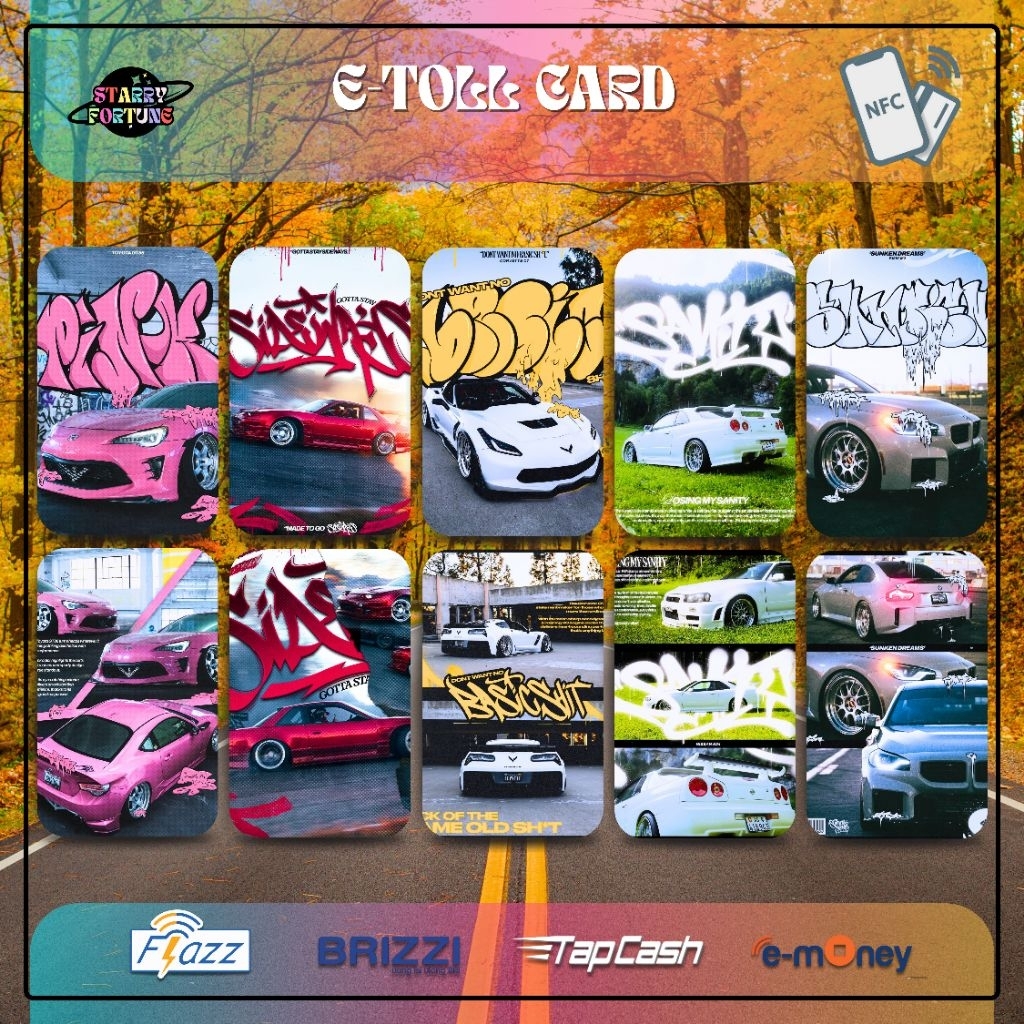 รถ HYPE V1 CARD Flazz/Brizy/Tap-Cash/E-money NOLL BALANCE TAPCARD E-TOLLAING TOYOTA GT86 CORVETTE C7