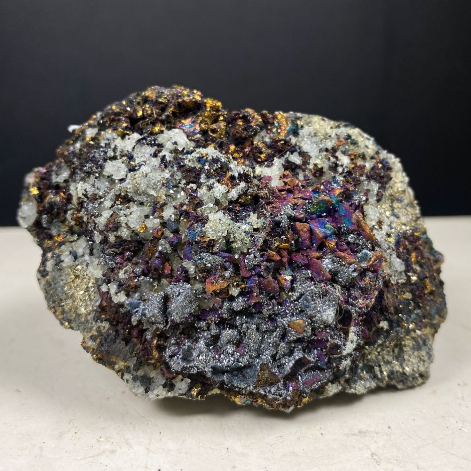 345Gr Natural RARE Pyrite หยาบด้วย Chalcopyrite Galena Quartz - Brilliant Pyrite Cube Cluster - Gems