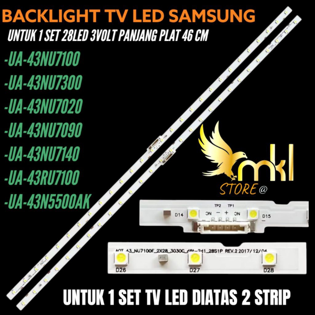 SAMSUNG 43 นิ้ว LED TV BACKLIGHT UA-43NU7100- UA-43NU7300- IA-43NU7020- UA-43NU7090-UA-43NU7140-UA43
