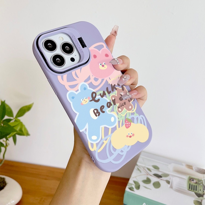 กรณีขาตั้ง MACAROON CHARACTER MOTIF สําหรับ OPPO A1K C2 A71 A74 A95 A76 A36 A96 4G 5G A83 A98 A1 5G 