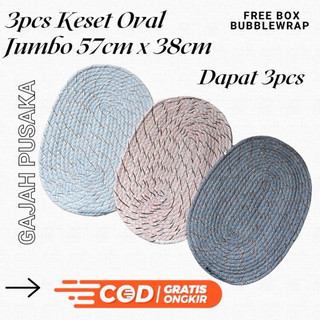 Paket Murah 3pcs Keset Oval JUMBO 57cm x 38cm Tebal