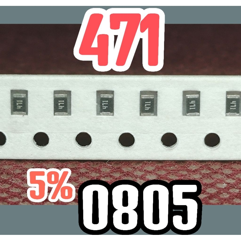 10 ชิ้น ตัวต้านทานชิป smd 471 470R 5% ขนาด 2012 0805 470ohm 470 โอห์ม