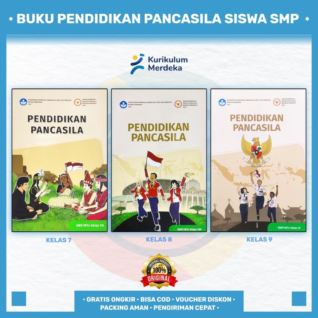 หนังสือการศึกษา Pancasila PP Class 7, 8, 9 SMP Merdeka Curriculum KURMER