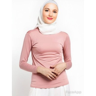Manset Kaos Polos Wanita Dewasa Lengan Panjang Bahan Spandek Stretch | Inner Dalaman Gamis Size M - XL