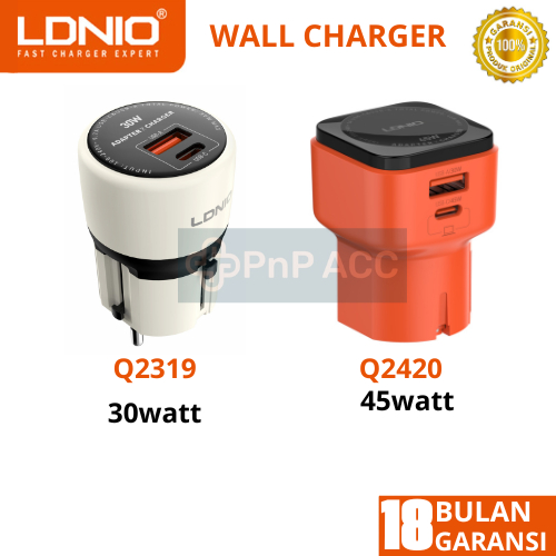 LDNIO Q2319 Q2420 Travel Wall Charger ปลั๊กสากล ชาร์จเร็วสุด