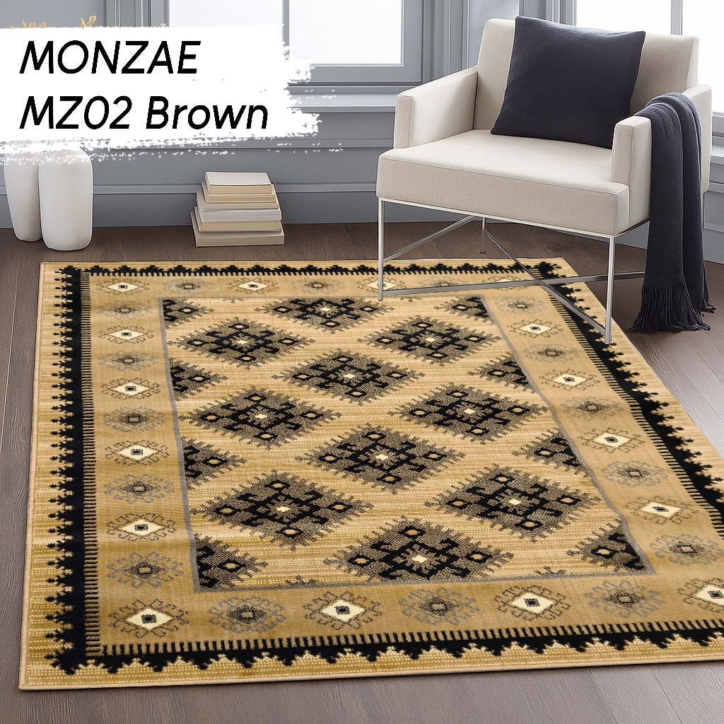 MONZAE CARPET 100X150 MZ02 สีน้ําตาล