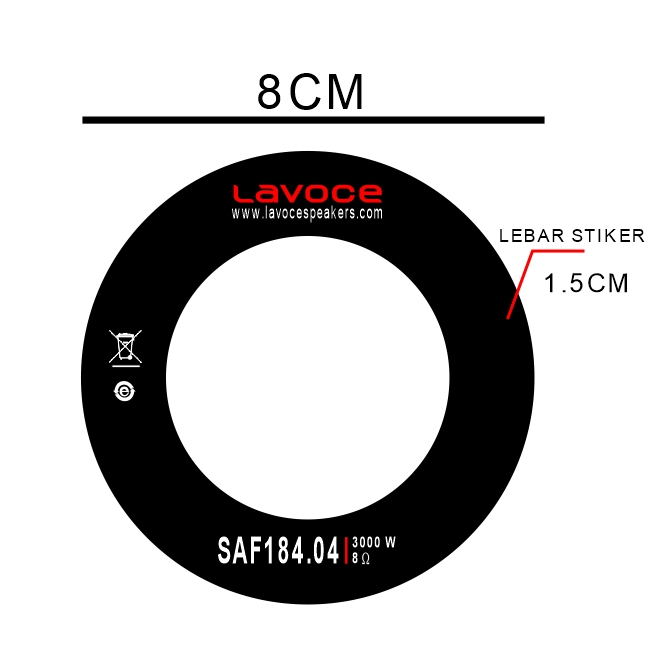 LAVOCE SAF184.24 SPEAKER MAGNET STICKER DIAMETER 8CM LEBER 1.5