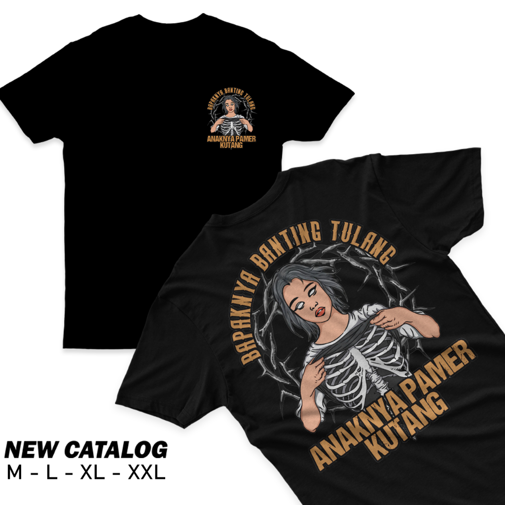 เสื้อยืดกระดูกของ Pamer - Cool Auto Aesthetic Unisex - เสื้อ Distro - Combed 30s - การพิมพ์ดิจิตอลสํ