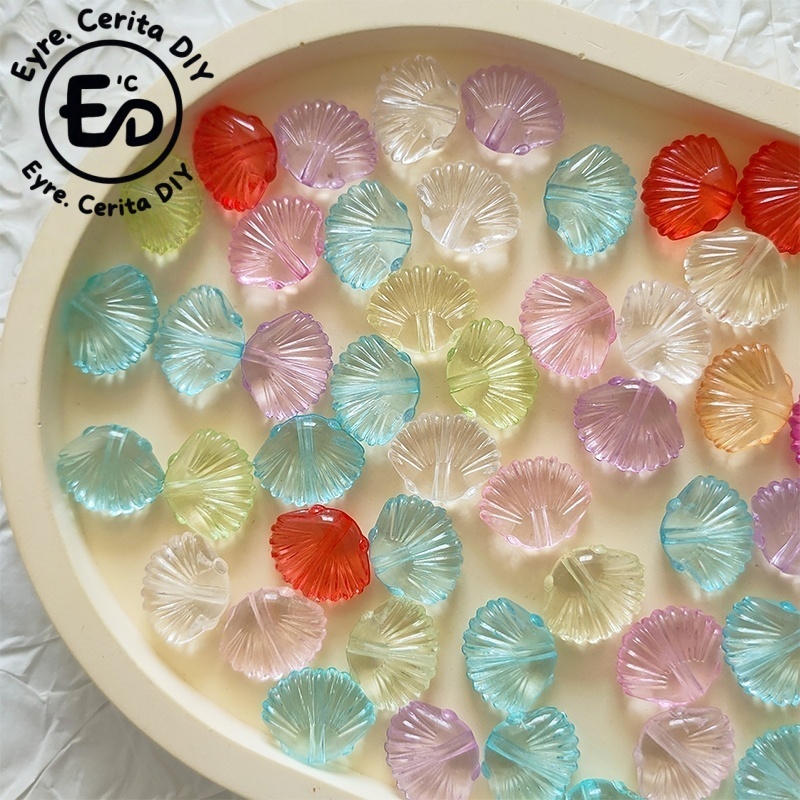 50 ชิ้น BW Sea Biota ลูกปัดเปลือกสีโปร่งใส