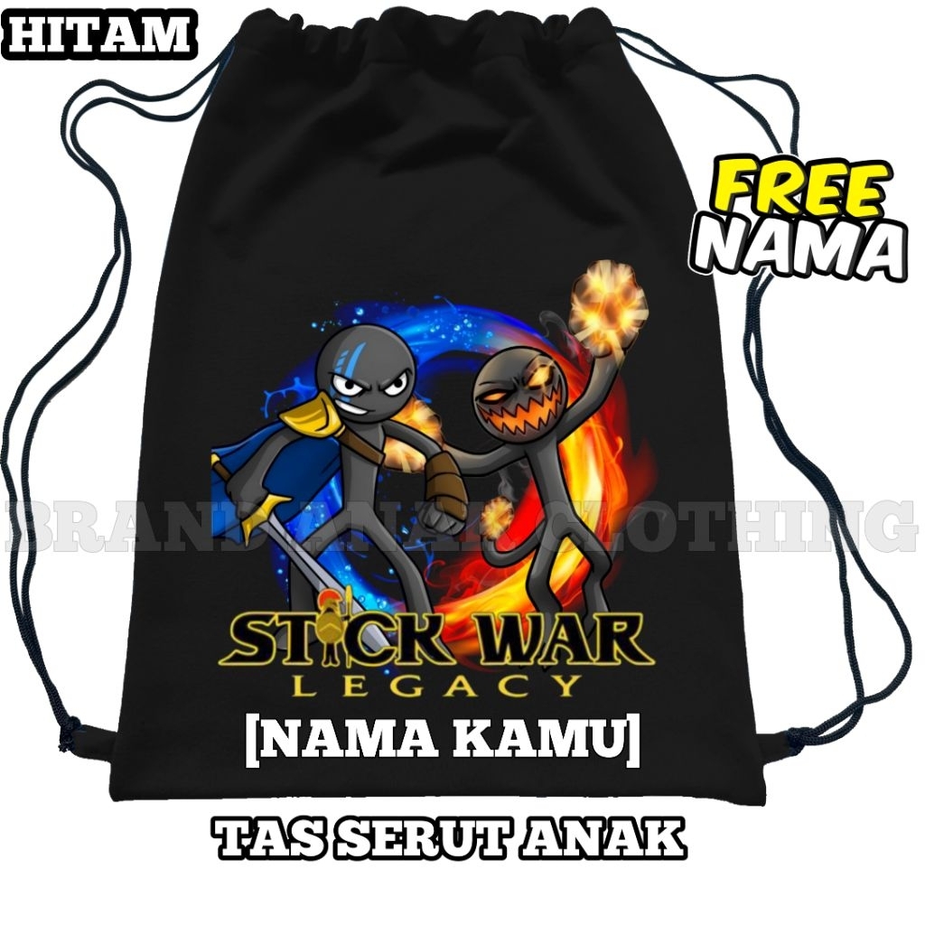 [ชื่อฟรี] STICK WAR LEGACY CHILDRENS DRAWSTRING BAG/NEW FASHION STICK LEGACY WAR CHILDRENS BAG