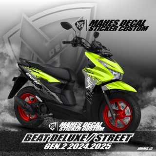 Decal Stiker All New Beat Deluxe / Street Gen 2 Full Body Terbaru 2024 2025 2026 - Sticker New Beat K1AL Smart Key DELUXE CBS ISS Remot Keyles Desain Custom Terbaru Gradasi Warna Katana Jepang Mahes Decal MD.MDMS.13