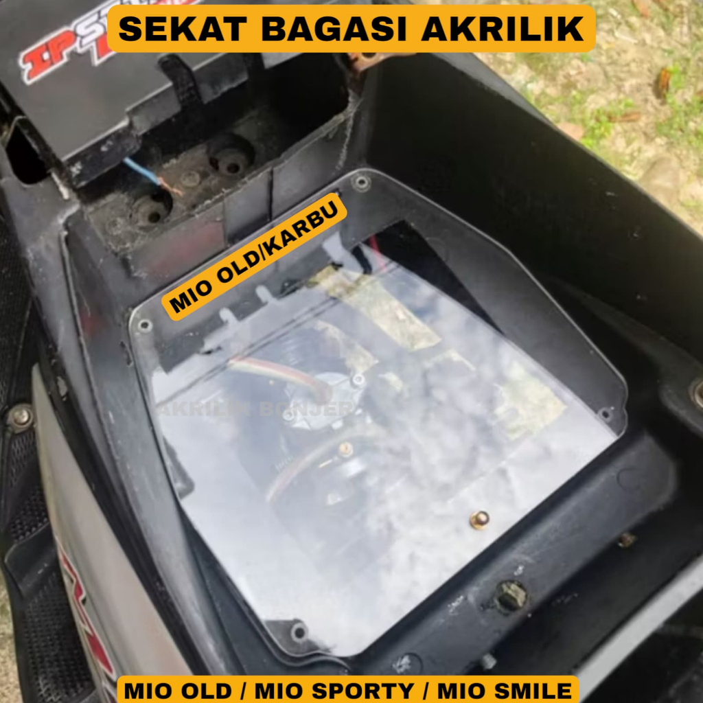 YAMAHA MIO SPORTY ACRYLIC LUGGAGE COVER TRANSPARENT ACRYLIC MIO LUGGAGE COVER