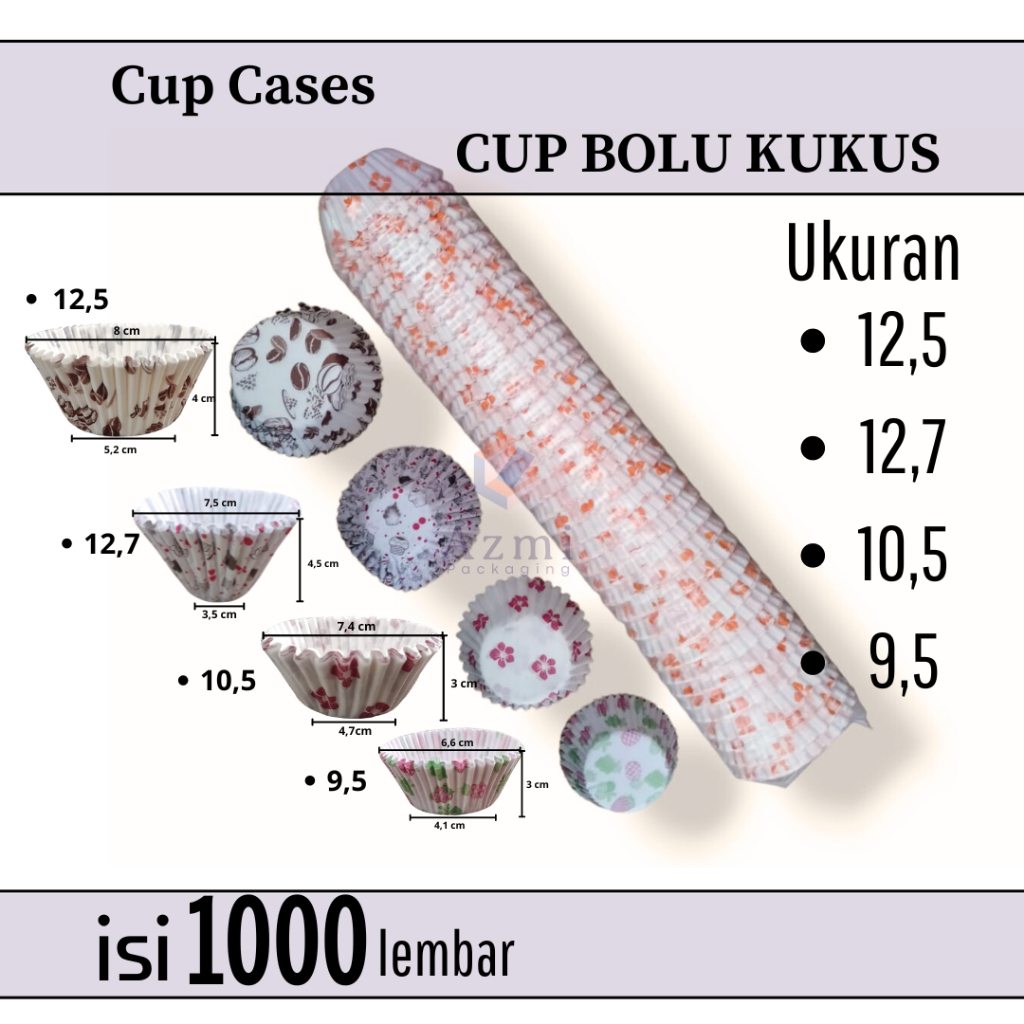 1 Slop Paper Cup ฟองน้ํานึ่ง Blooming Cake Case Cup Bolu Paper Cup Muffin Motif Pie Paper Base