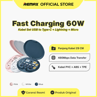 Remax 60W Fast Charging Multiple Connectors IPH , Type C , Micro, USB Wanbo Series Cable Set RC-190