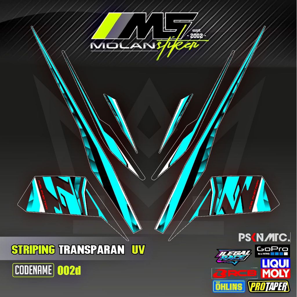 Decal สติกเกอร์ Striping Variation โปร่งใส Uv F1ZR 110 2 Tak Y 110 SS SS TWO Y 125 ZR Yamaha F1zr Po