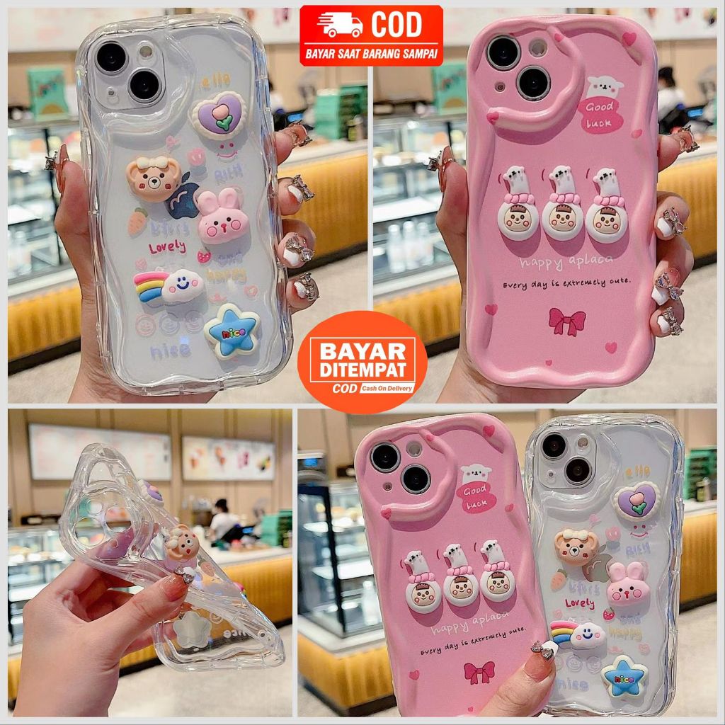 [TPC] เคส TRANSPARANT WAVE BEAR BUNNY CUTE/ COVER SAMSUNG A17 A07 A06 A35 A15 A05S A16 A26 A36 A56 A