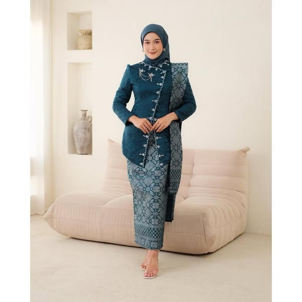 Jngan kebaya ชุดพร้อมผ้าคลุมไหล่ฮิญาบฟรี/ถังร่วมสมัย/gen z kebaya/luxury kebaya/graduation kebaya/pa