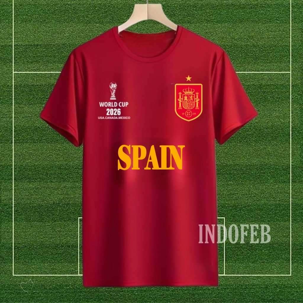 WORLD CUP 2O26 EDITION SPAIN T-SHIRT//SPANYOL/30s THICK MATERIAL/DISTRO CLOTHES PICTURE T-SHIRT/TOPS