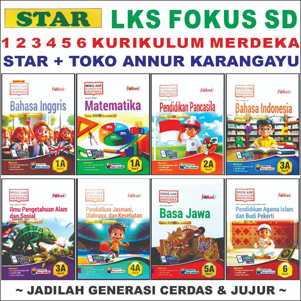 Sazuf โรงเรียนประถมศึกษา Lks Book Class 1 2 3 4 5 6 คําถามทดสอบหลักสูตรอิสระ FOCUS Star การสอนโมดูลฝ