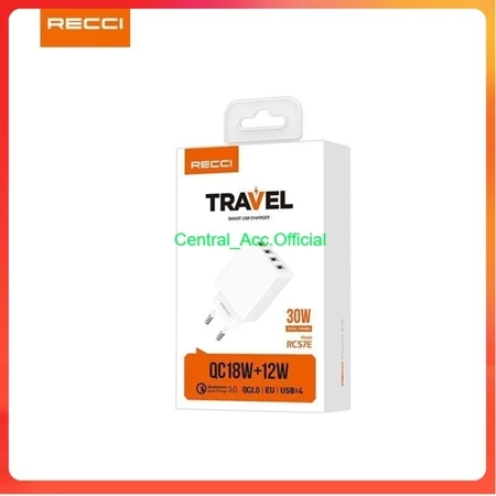 [ Smart ] CHARGER ADAPTER HEAD 18W + 12W 4 USB 30W RECCI RC57E ADAPTER GOOD