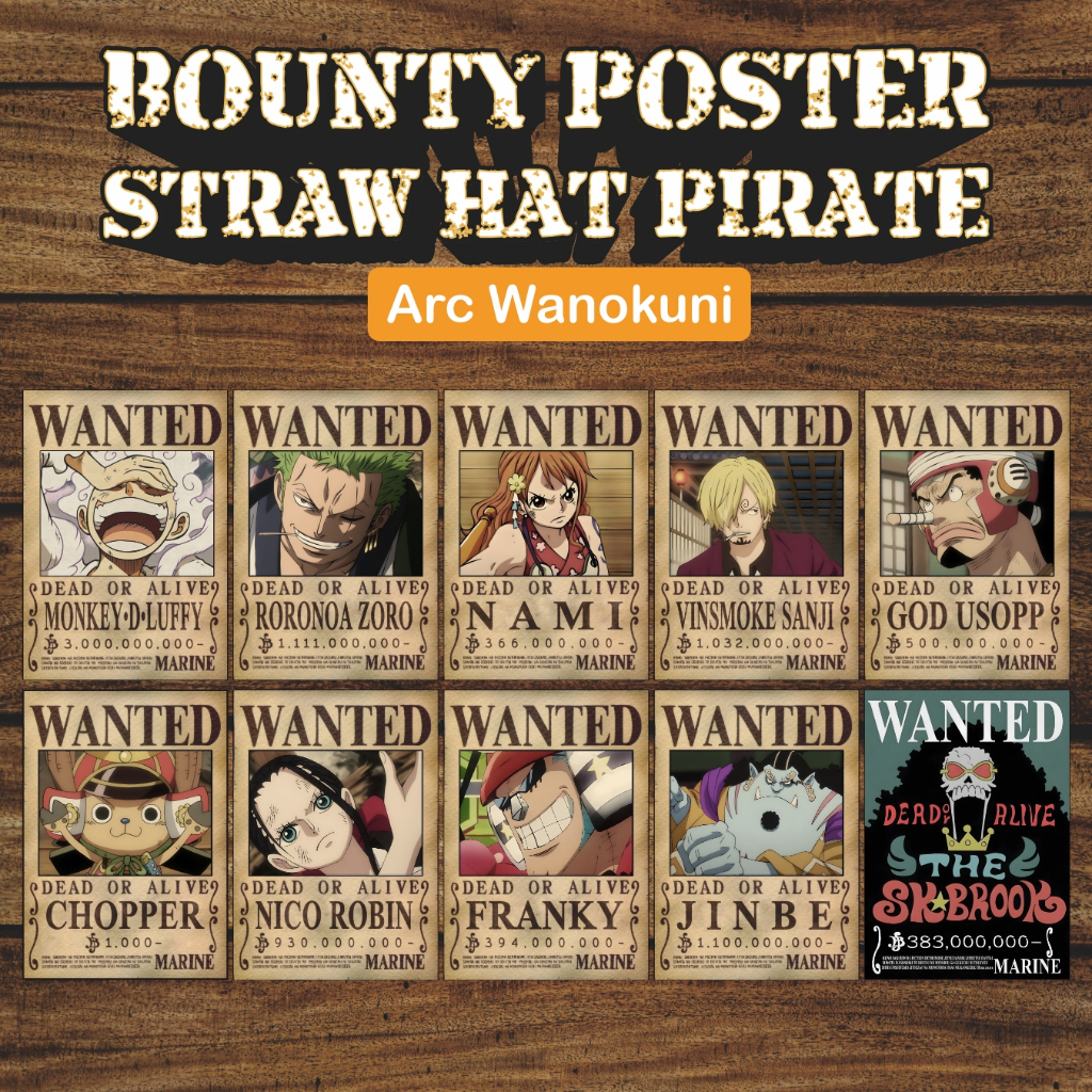 ใหม่ล่าสุดโปสเตอร์ ONE PIECE BOUNTY 10 ชิ้น A4 ขนาด A5 WALL DECOR